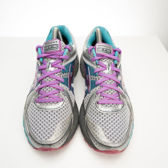 BROOKS Adrenaline GTS 17 silver purple running shoes size 9.5 - Picture 5 of 12